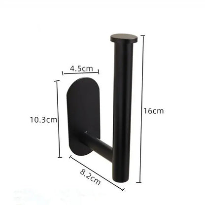 Black matte finished metal wall mounted paper holder with sleek modern design for toilet paper storage