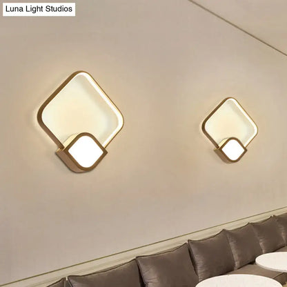 Modern brushed gold and white led wall sconces with acrylic material featuring soft warm lighting and maximum bulb wattage 15w