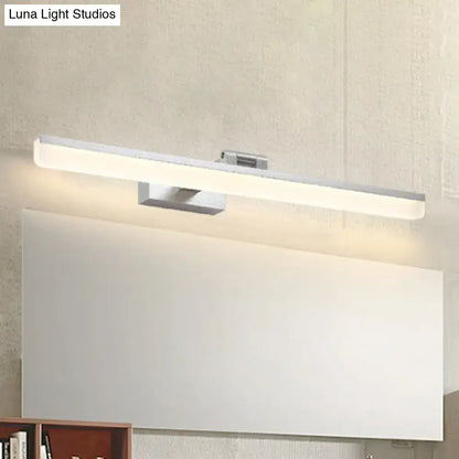 Modern brushed metal vanity sconce with silver finish led light type and soft white illumination 110v-120v bathroom light