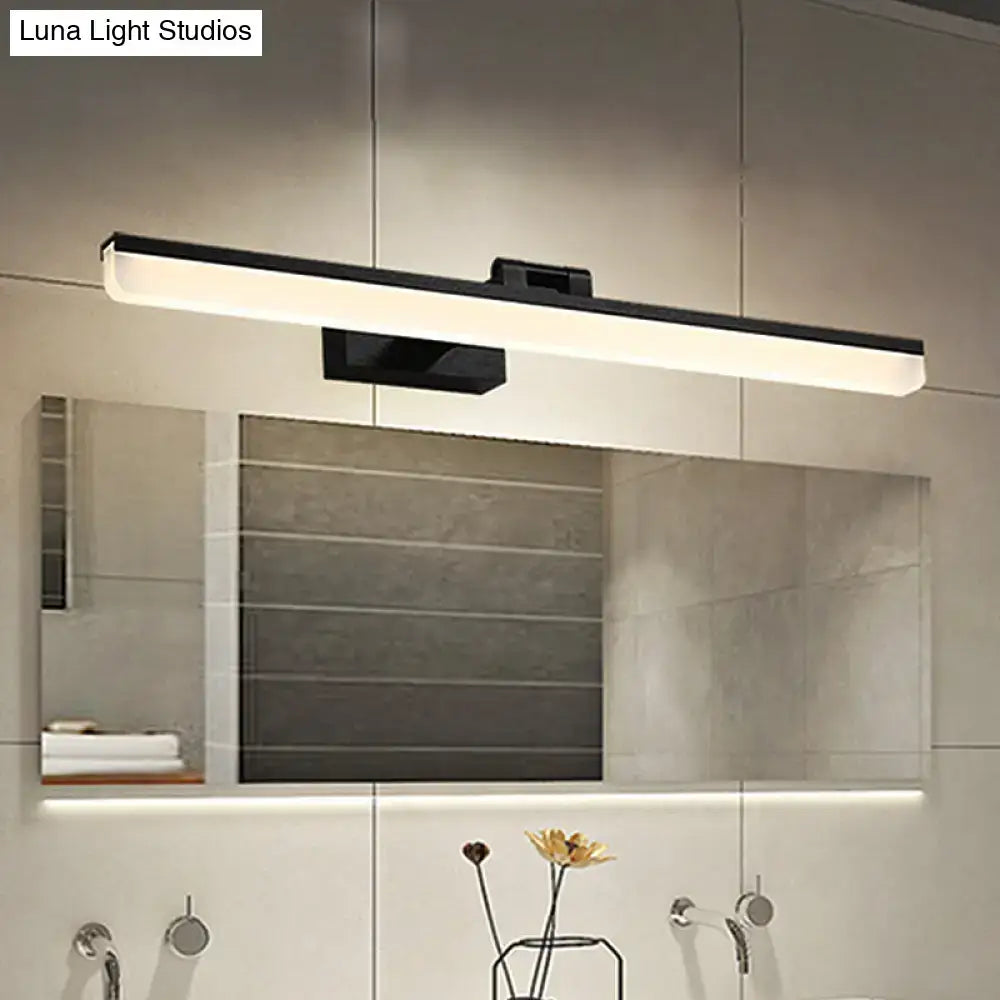 Modern brushed metal black rectangular led vanity sconce bathroom light 110v-120v with sleek minimalist design