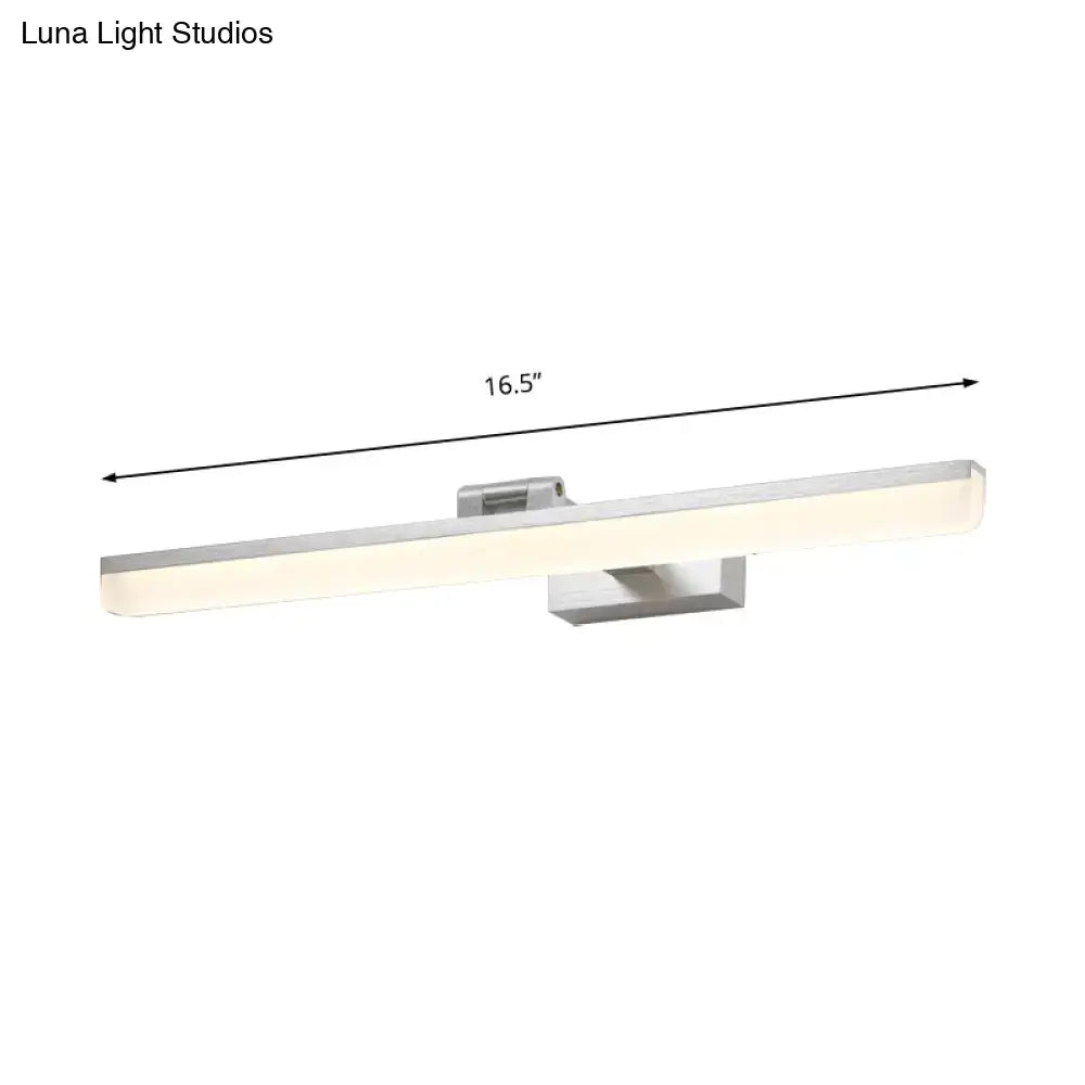 Modern brushed metal led vanity sconce bathroom light 16.5 inch with diffused white illumination 110v-120v