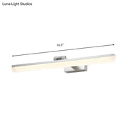 Modern brushed metal led vanity sconce bathroom light 16.5 inch with diffused white illumination 110v-120v