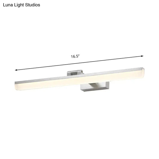 Modern brushed metal led vanity sconce bathroom light 16.5 inch with diffused white illumination 110v-120v