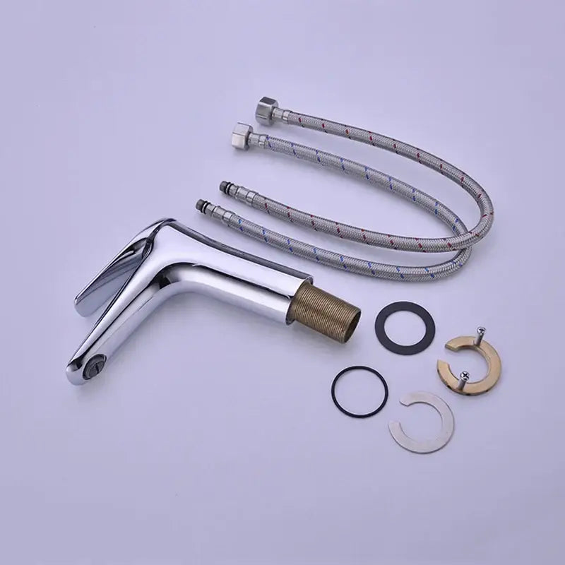 Modern brushed nickel basin faucet mixer tap with chrome finish and brass threaded base by decorbites basin faucet