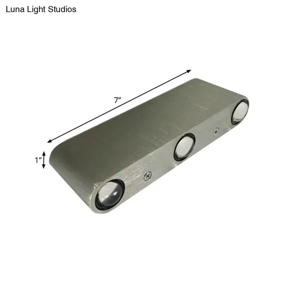 Modern brushed nickel rectangular wall lamp with three circular lenses 220v-240v bulb included for bedroom use