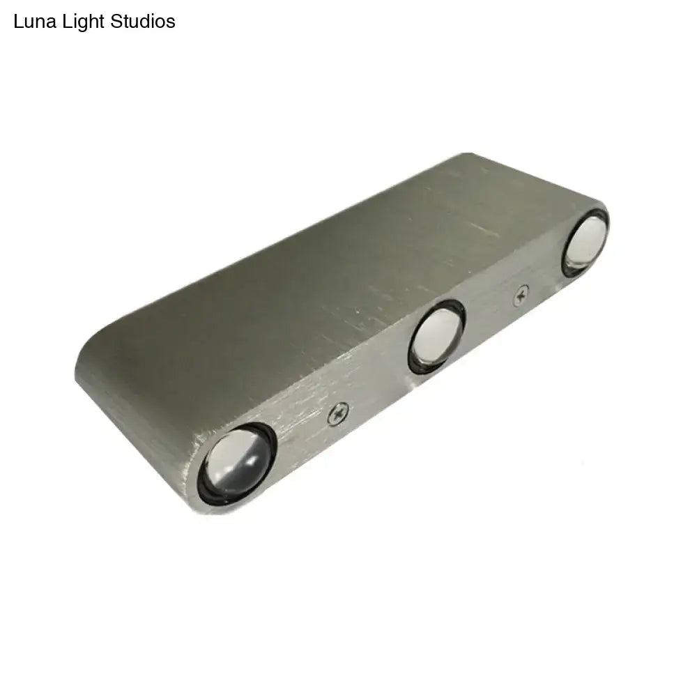 Modern brushed nickel rectangular wall lamp with three circular lenses 220v-240v 110v-120v bulb included