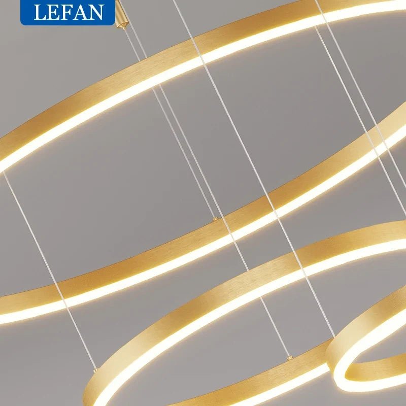 Modern Brushed Ring Pendant Light in Gold and Coffee - Decorbites
