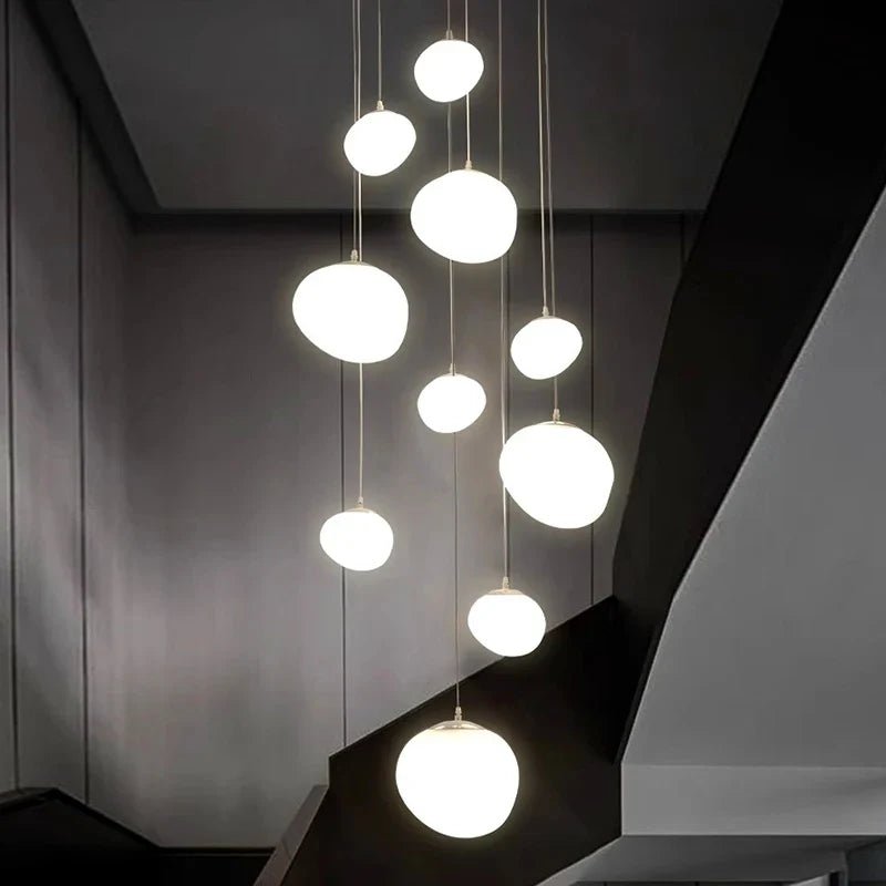 Modern Brushed Stainless Acrylic Multi-Head Pendant Light - Decorbites