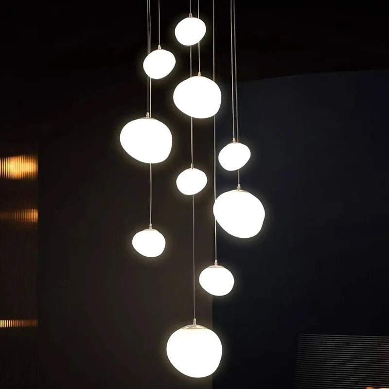 Modern Brushed Stainless Acrylic Multi-Head Pendant Light - Decorbites