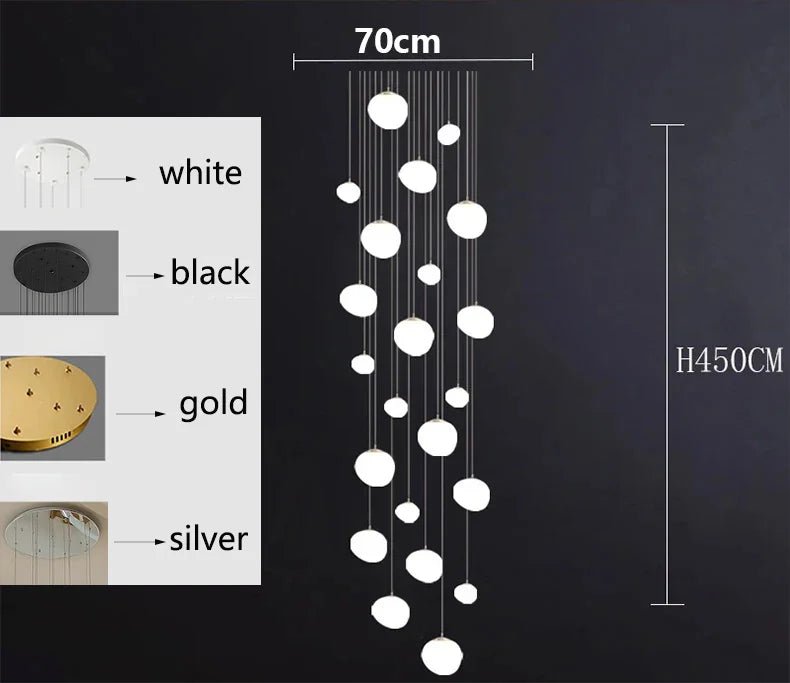 Modern Brushed Stainless Acrylic Multi-Head Pendant Light - Decorbites