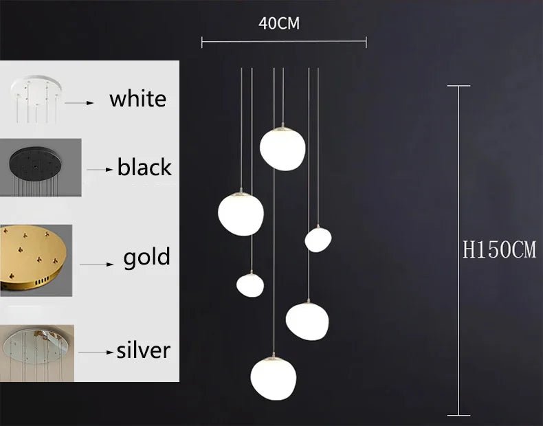 Modern Brushed Stainless Acrylic Multi-Head Pendant Light - Decorbites