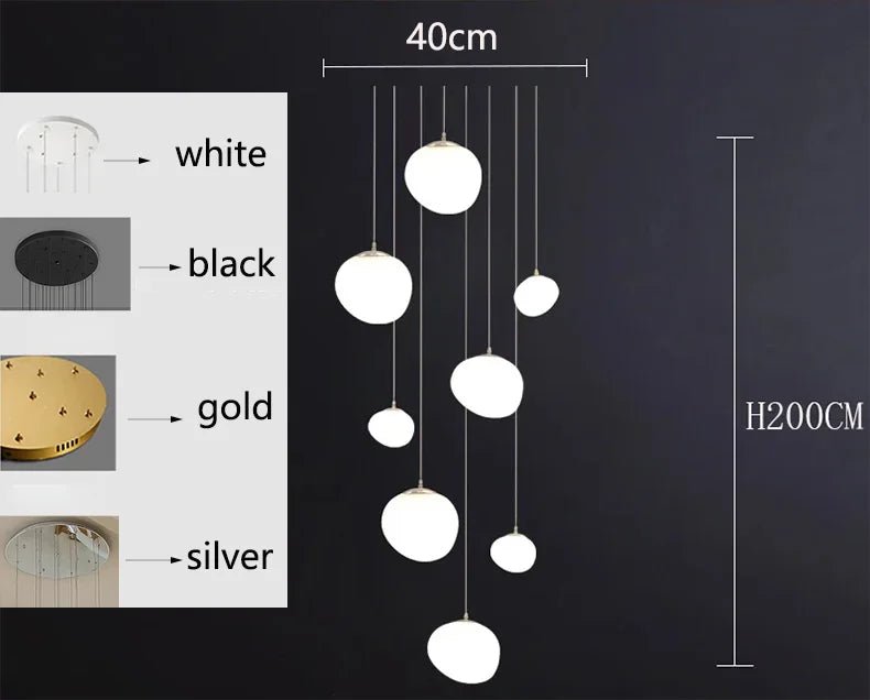 Modern Brushed Stainless Acrylic Multi-Head Pendant Light - Decorbites