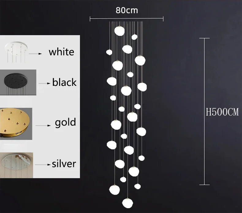 Modern Brushed Stainless Acrylic Multi-Head Pendant Light - Decorbites