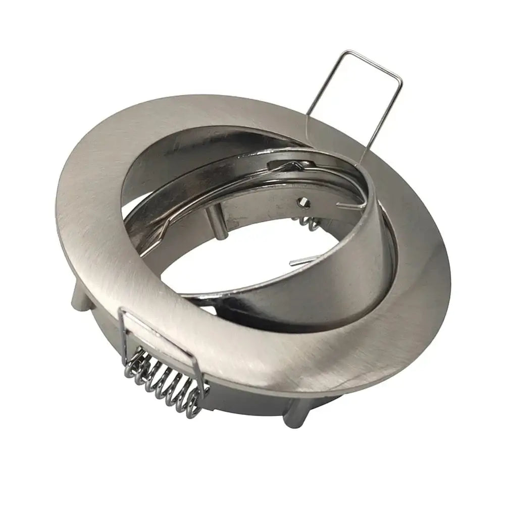 Modern brushed stainless steel decorbites adjustable led ceiling downlight with circular design and spring clips