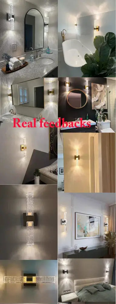 Modern bubble crystal led wall sconces with sleek metallic frames and crystal accents for bathroom mirror decorbites bubble crystal