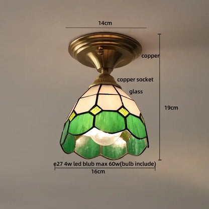 Modern butterfly glass tiffany ceiling light featuring green and cream stained glass with copper hardware for decorbites butterfly glass decor