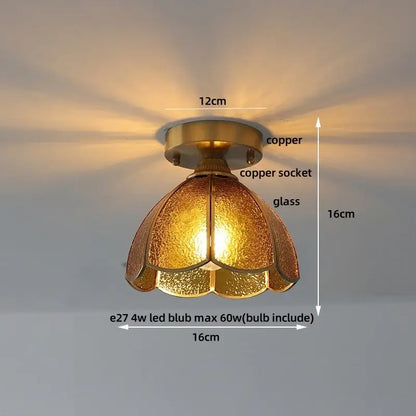 A warm-toned copper ceiling light with a textured butterfly glass tiffany shade for bedroom decorbites butterfly glass