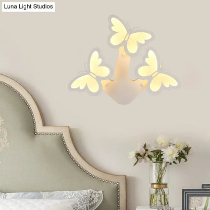 Modern butterfly led wall lamp with acrylic butterfly cluster design and warm soft glow with maximum bulb wattage use