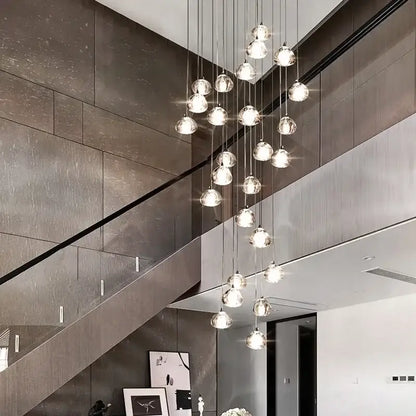 Modern cascading crystal ball chandelier with sleek glass globe design for living room decorbites crystal ball pendant light