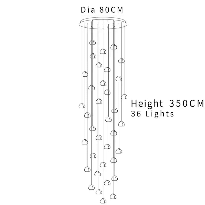 A modern cascading crystal ball chandelier with 36 spherical lights from decorbites crystal ball decor