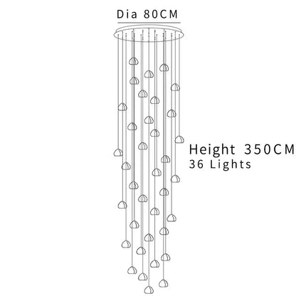 A modern cascading crystal ball chandelier with 36 spherical lights from decorbites crystal ball decor