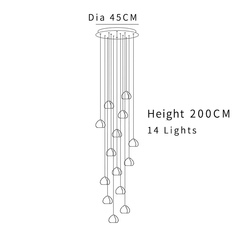 Modern cascading crystal ball chandelier with 14 hanging lights and 45cm mount by decorbites crystal ball decor