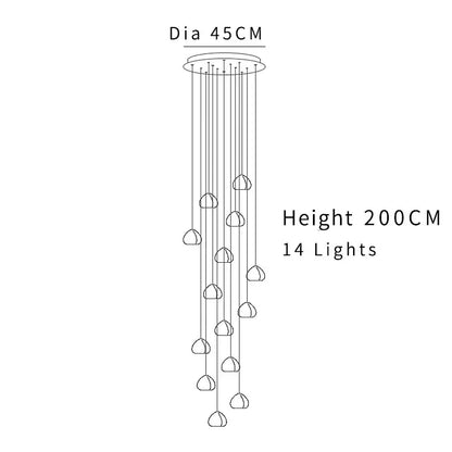 Modern cascading crystal ball chandelier with 14 hanging lights and 45cm mount by decorbites crystal ball decor