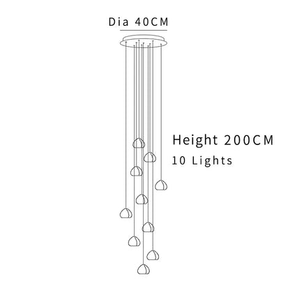 Modern cascading crystal ball chandelier with ten spherical lights in a minimalist decorbites crystal ball design