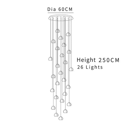 Modern cascading crystal ball chandelier with 26 teardrop lights from decorbites crystal for living room decor