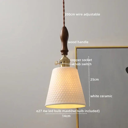Modern ceramic led pendant with white textured hammered ceramic finish and brass copper socket switch for dining decorbites ceramic led pendant light
