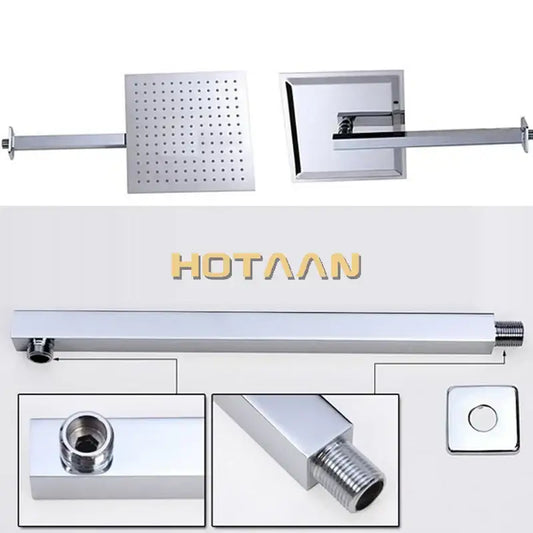 Modern chrome 12 inch stainless steel rain shower head with perforated surface for even water distribution
