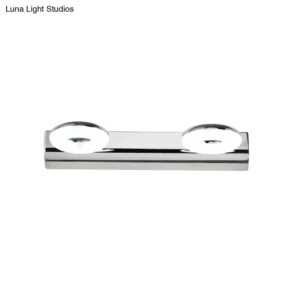 Modern chrome 2 head bathroom wall lighting fixture with sleek chrome finish for contemporary bathroom wall lighting