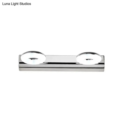 Modern chrome 2 head bathroom wall lighting fixture with sleek chrome finish for contemporary bathroom wall lighting