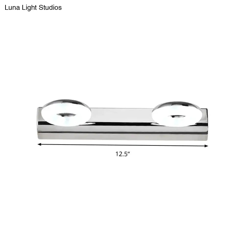 Modern chrome 2 head bathroom wall lighting fixture with sleek chrome finish and contemporary design for bathroom wall use