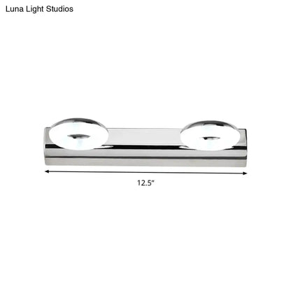 Modern chrome 2 head bathroom wall lighting fixture with sleek chrome finish and contemporary design for bathroom wall use