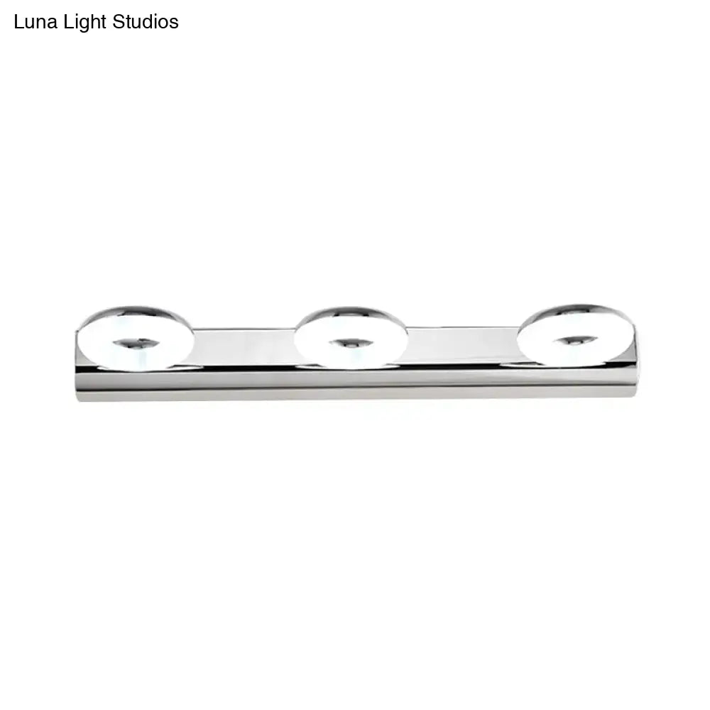 Modern chrome 3-light bathroom wall lighting fixture with sleek chrome finish and contemporary design for wall lighting