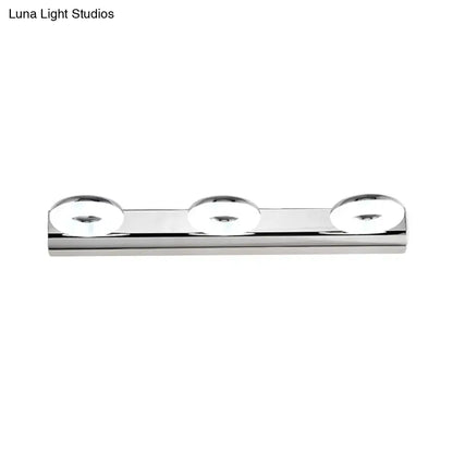 Modern chrome 3-light bathroom wall lighting fixture with sleek chrome finish and contemporary design for wall lighting