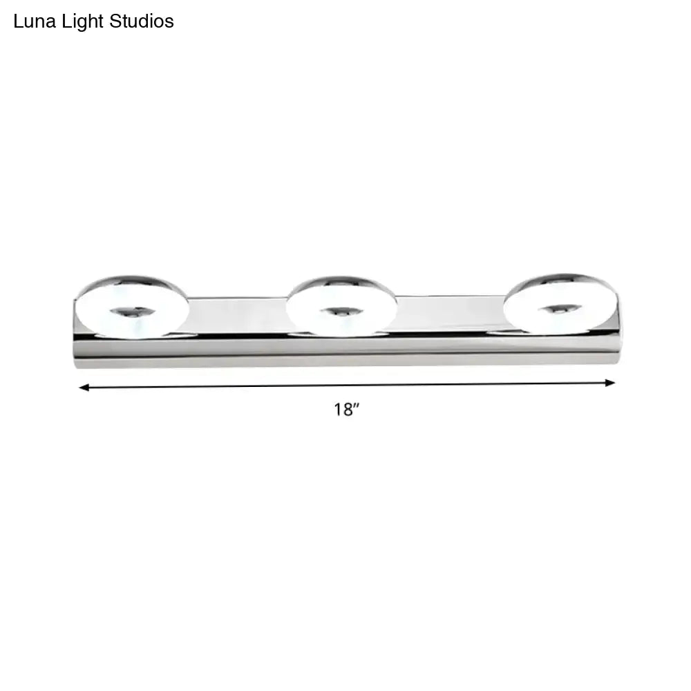 Modern chrome three-light bathroom wall lighting fixture with sleek design for contemporary wall lighting