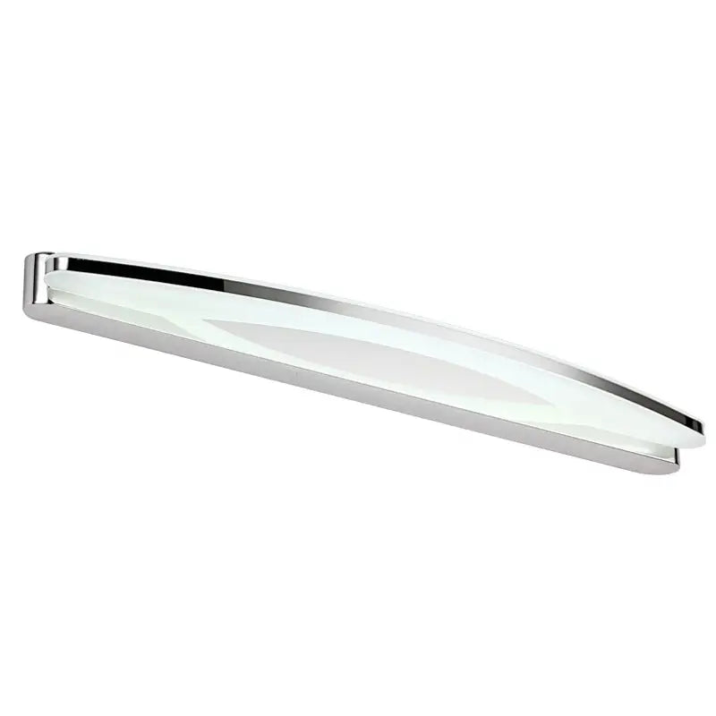Modern chrome arc led vanity light with stainless steel finish and acrylic diffuser bulb included for bathroom use
