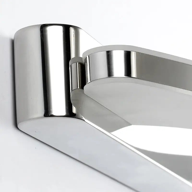 Modern chrome arc led vanity light bathroom sconce with acrylic diffuser and stainless steel finish bulb included