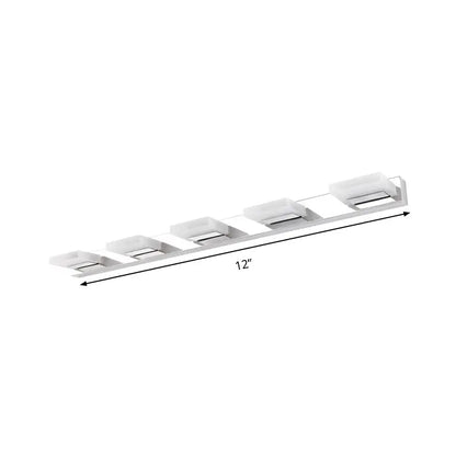 Modern chrome bathroom vanity light with acrylic shade five frosted glass shades bulb included 12-inch fixture