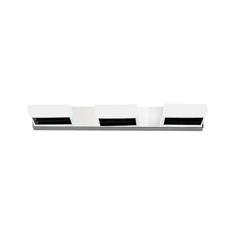 Modern chrome bathroom vanity light with three acrylic shade bulbs included and a polished chrome base