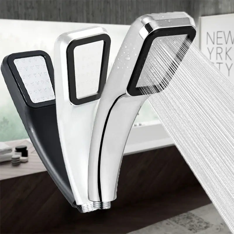 Modern chrome and black handheld shower head with 300 holes high pressure for enhanced shower experience