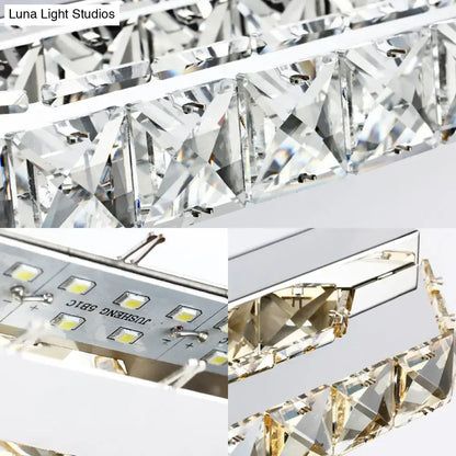 Modern chrome clear amber crystal led vanity light bathroom sconce with faceted pendant and gold-toned accents