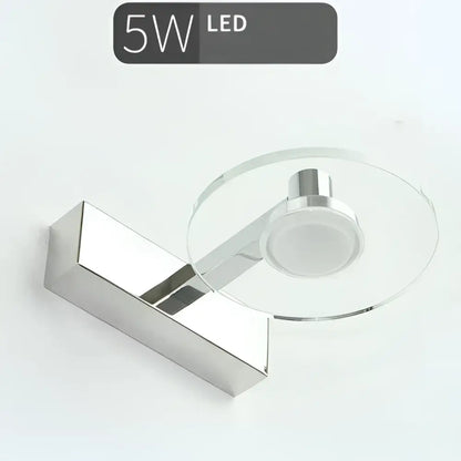 Modern chrome crystal led vanity mirror light bathroom sconce with sleek geometric design and clear glass accent decorbites crystal led