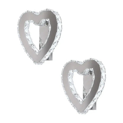 Modern chrome crystal led wall sconce with heart-shaped design and sparkling crystal accents for living room decorbites crystal led wall