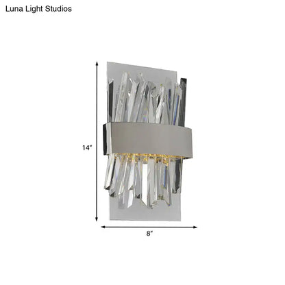 Modern chrome crystal wall sconce with clear glass prisms 220v-240v bedroom wall light for elegant ambiance