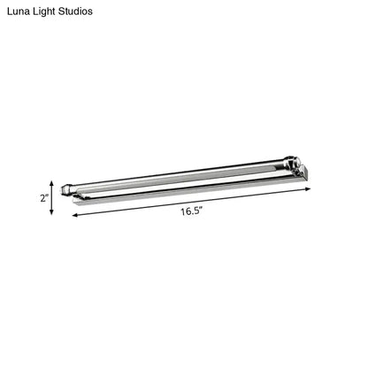 Modern chrome finish 16.5-inch bar-style bathroom towel rack with rounded ends for vanity lamp white color temperature use