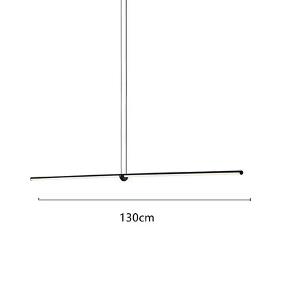 Black minimalist linear pendant light 130cm length with sleek modern design decorbites geometric led pendant for dining room