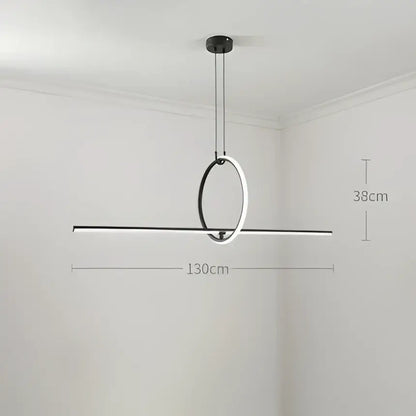 Modern chrome geometric led pendant light in black and white with sleek circular design and led strip for dining room decorbites geometric led